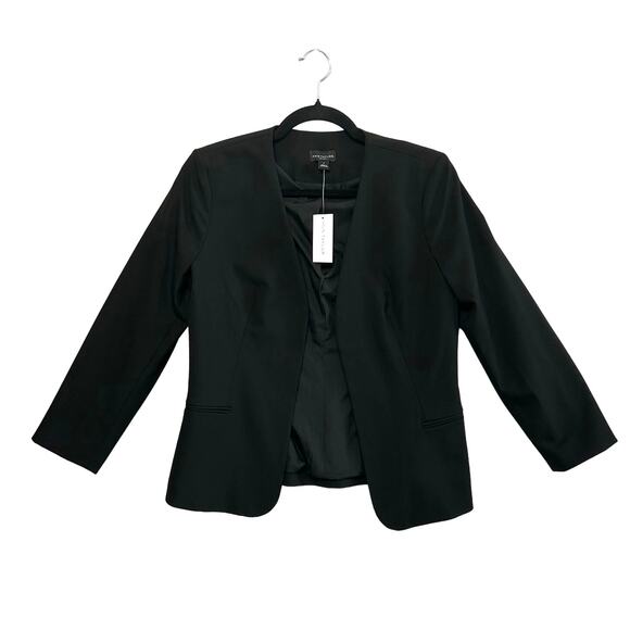 Ann Taylor Factory Long Sleeve Open Blazer Jacket NWT Women's Sz 2 Black Lined - Picture 1 of 5